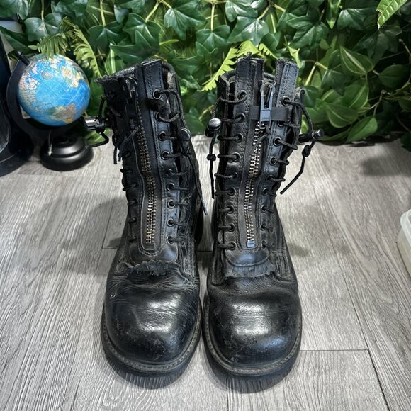 Union Made in The USA Fire Safety Zipper Boots Black Leather Men's size 6 E - Picture 2 of 11